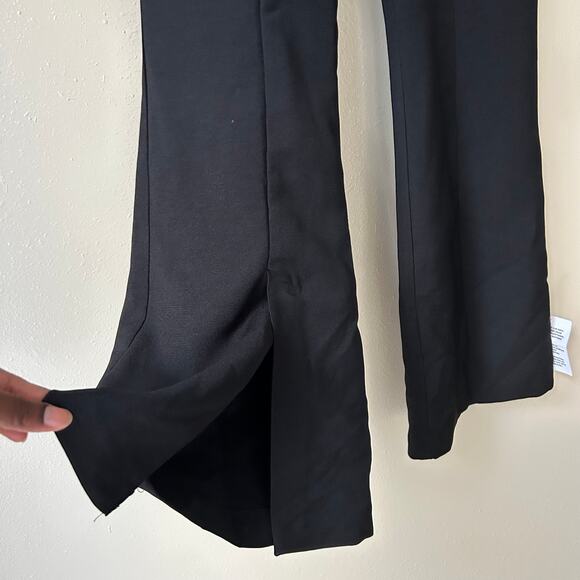 Topshop Black High Waisted Split Leg Pants US Size 4 - Picture 5 of 9